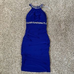 Blue knee length homecoming/prom/evening gown